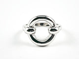 Elegant Cute Center Open Circle Shiny Metallic Silver Tone Silver Ring