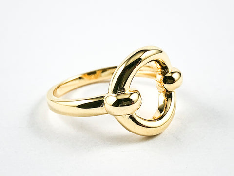 Elegant Cute Center Open Circle Shiny Metallic Gold Tone Silver Ring