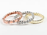 Elegant Set Of 3 Tri Tone Mix Design Eternity Silver Ring