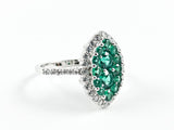 Elegant Marquise Shape Form Micro CZ Silver Ring