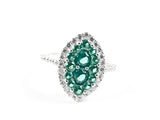Elegant Marquise Shape Form Micro CZ Silver Ring