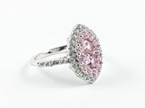 Elegant Marquise Shape Form Micro CZ Silver Ring