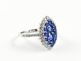 Elegant Marquise Shape Form Micro CZ Silver Ring