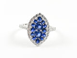 Elegant Marquise Shape Form Micro CZ Silver Ring