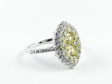Elegant Marquise Shape Form Micro CZ Silver Ring