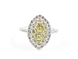 Elegant Marquise Shape Form Micro CZ Silver Ring