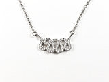 Unique Dainty Curvy Design CZ Silver Necklace