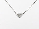 Classic Dainty Triangle Pattern Design Silver Necklace