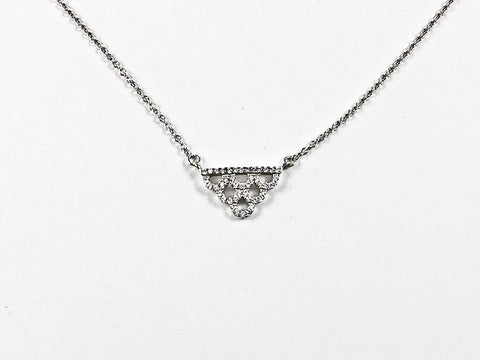 Classic Dainty Triangle Pattern Design Silver Necklace