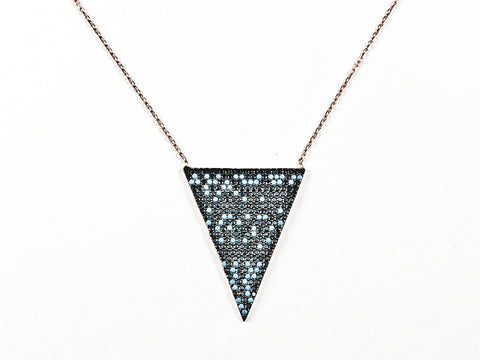 Modern Unique Colorful Pattern Triangular Shaped Silver Necklace