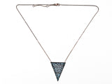 Modern Unique Colorful Pattern Triangular Shaped Silver Necklace