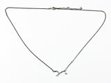 Dainty Delicate Branch Design CZ Silver Necklace
