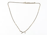 Dainty Delicate Branch Design Gold Tone CZ Silver Necklace
