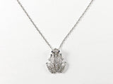 Elegant Frog Design Charm Silver Necklace