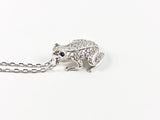Elegant Frog Design Charm Silver Necklace