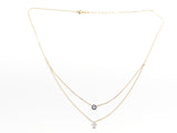 Beautiful Elegant Layered Double Exotic Eye & Hand Gold Tone Silver Necklace