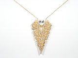 Unique Large Diamond Shape Loose & Scattered CZ Stone Design Pendant Silver Necklace