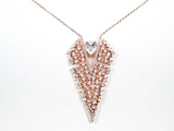 Unique Large Diamond Shape Loose & Scattered CZ Stone Design Pendant Silver Necklace