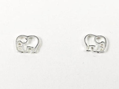Cute Elephant Open Metallic Design Brass Earrings
