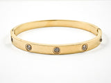 Modern Crystal Gold Tone Stel Bangle