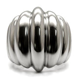 Modern Solid Metallic Geometric Design Silver Tone Steel Ring